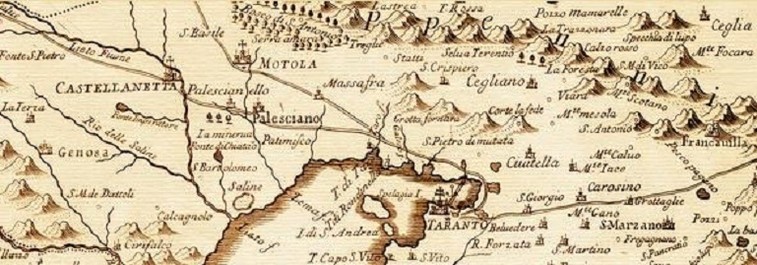 Antica mappa delle gravine