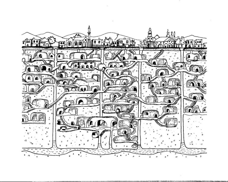 La città sotterranea di Derinkuyu ( Turchia)