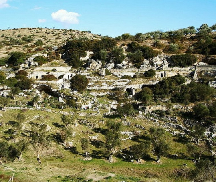 Gravina di Ginosa particolare della abitazioni rupestri