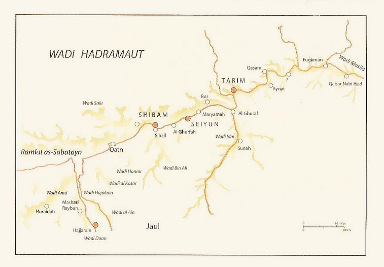 Planimetria della Valle dell'Hadramaut