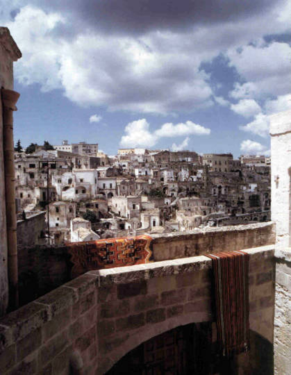 La vista verso la Civita di Matera