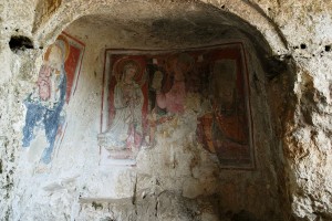 Madonna delle tre porte particolare dell'affresco