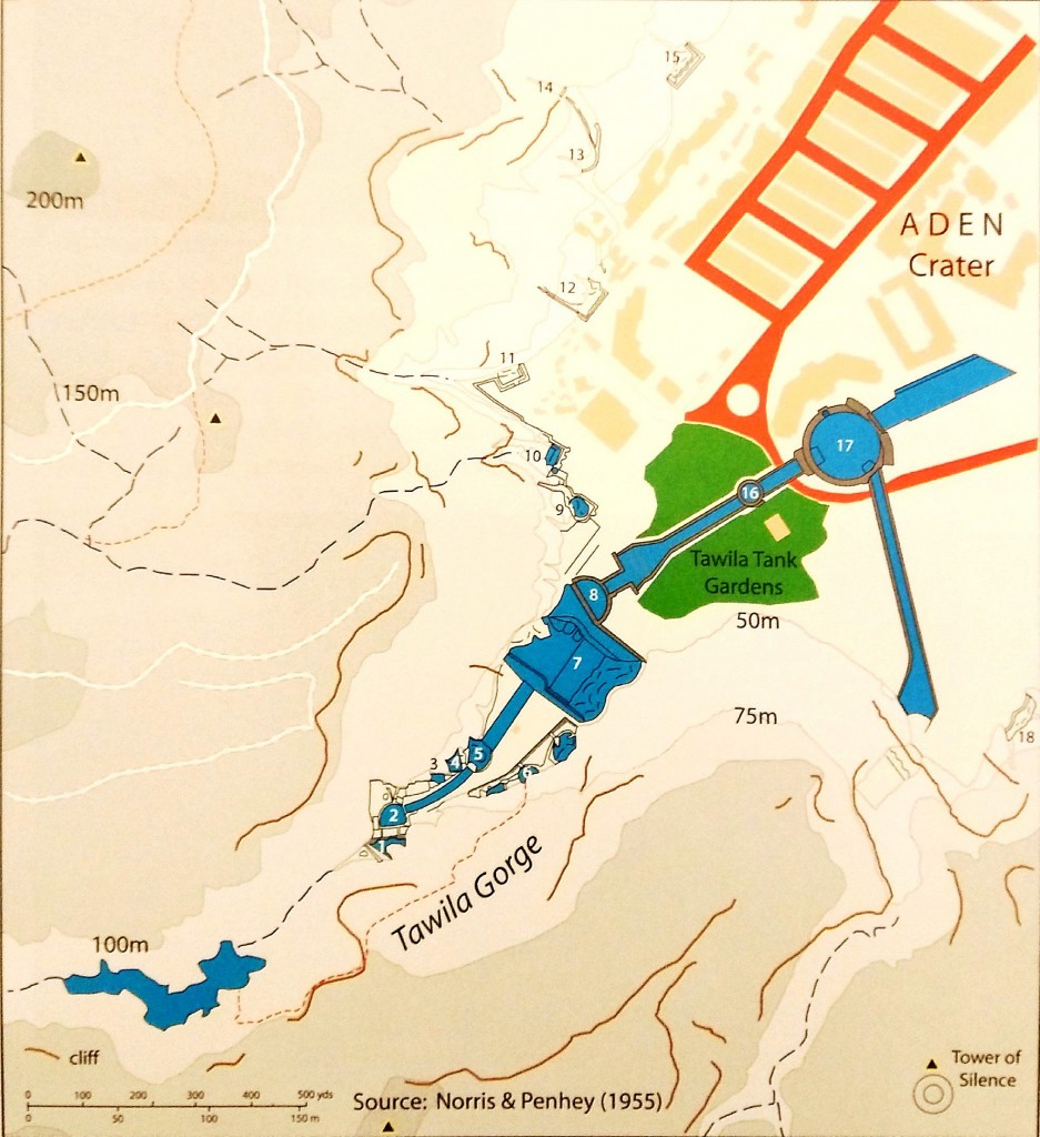 Rappresentazione grafica delle cisterne di Aden (Yemen)