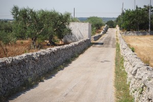 Martinafranca (Apulia) The typical dry walls delimit the streets of the Apulian countryside by designing and characterizing the landscape